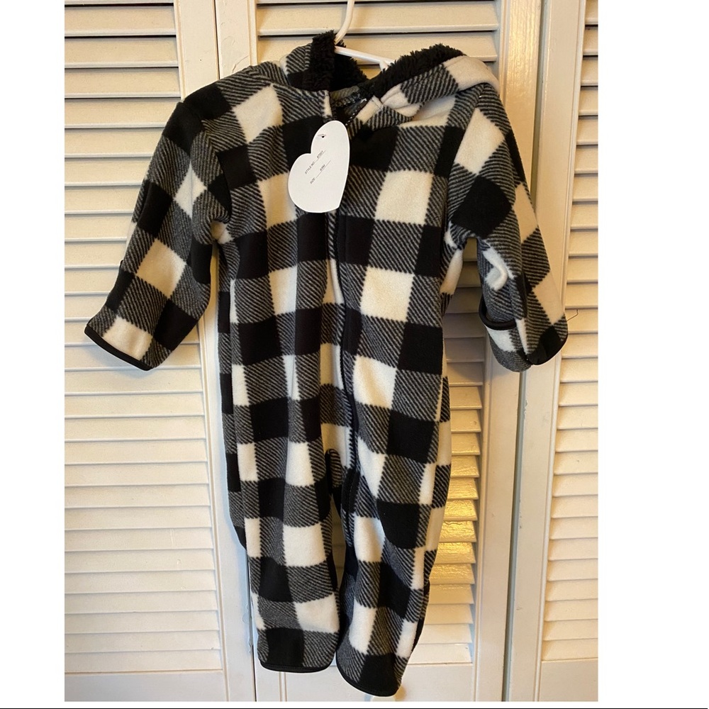 Plaid zip up warm suit